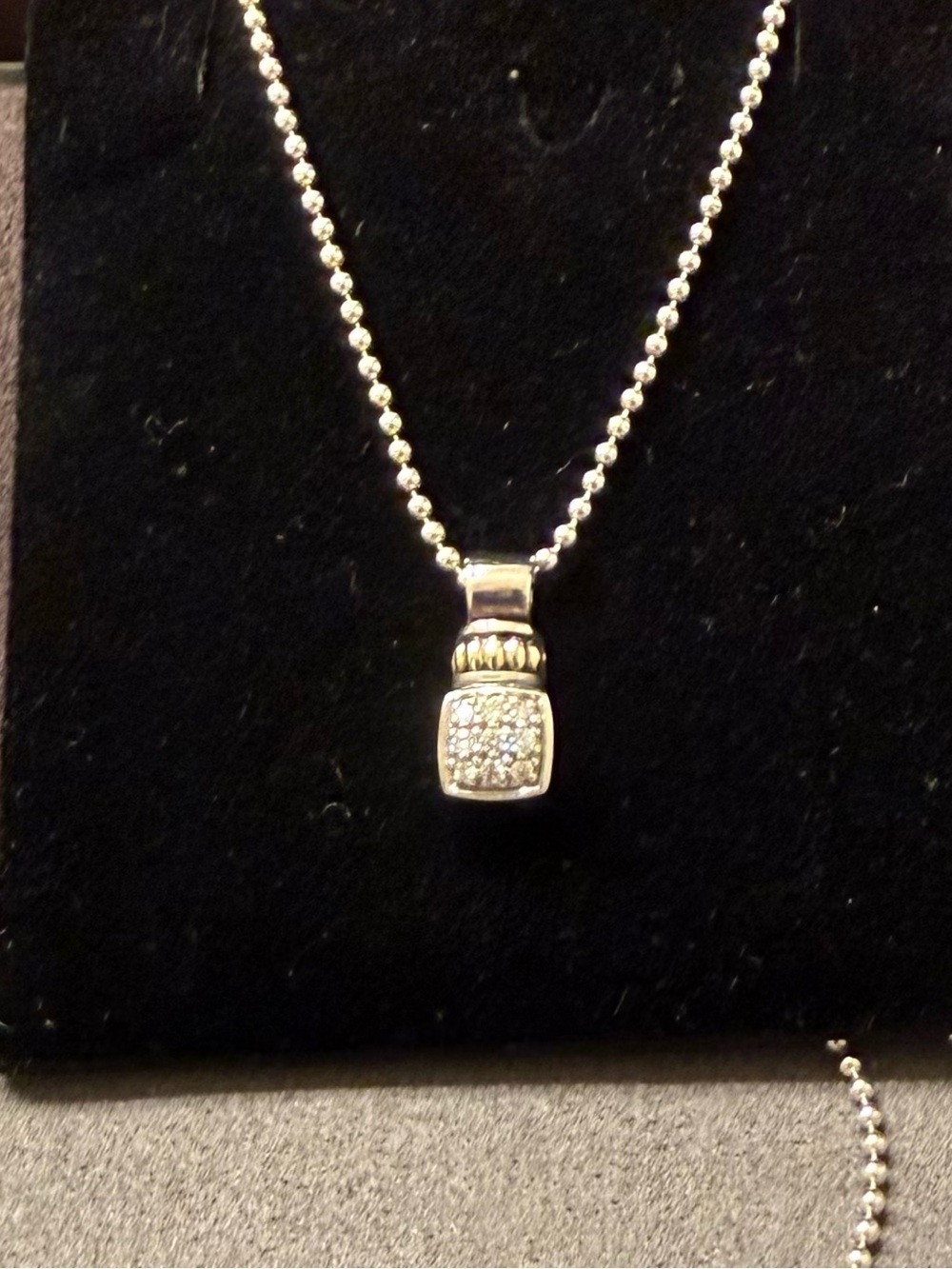 LAGOS
18K Gold & Sterling Silver Diamond Square
Pendant